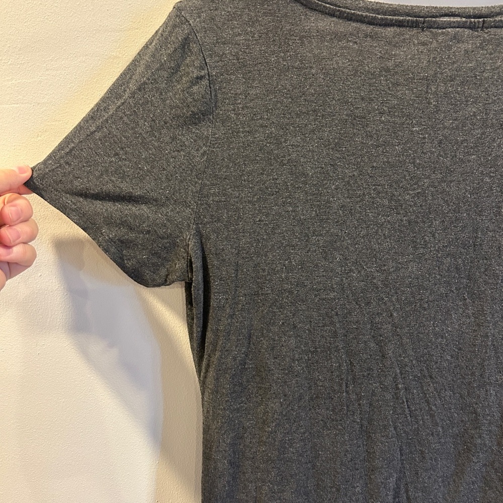 Nine Britton Knot Front Gray Top XL short sleeve blouse - Picture 5 of 8